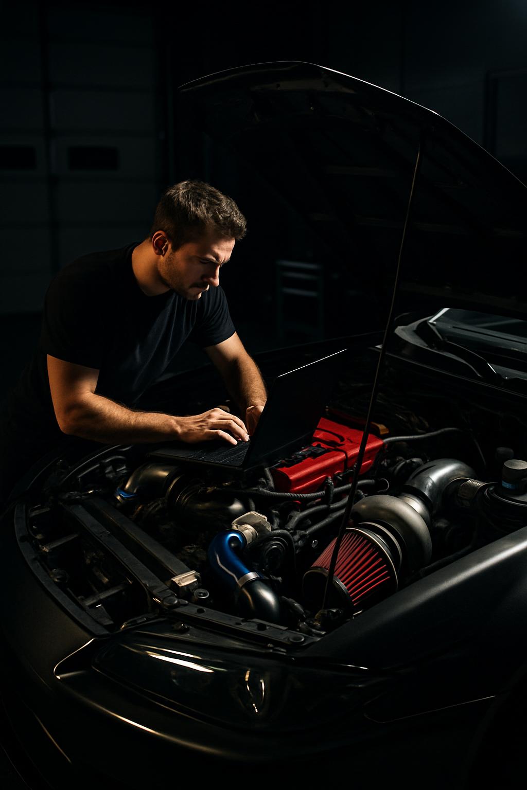 Fotograf einer Mann am Schrittmotor